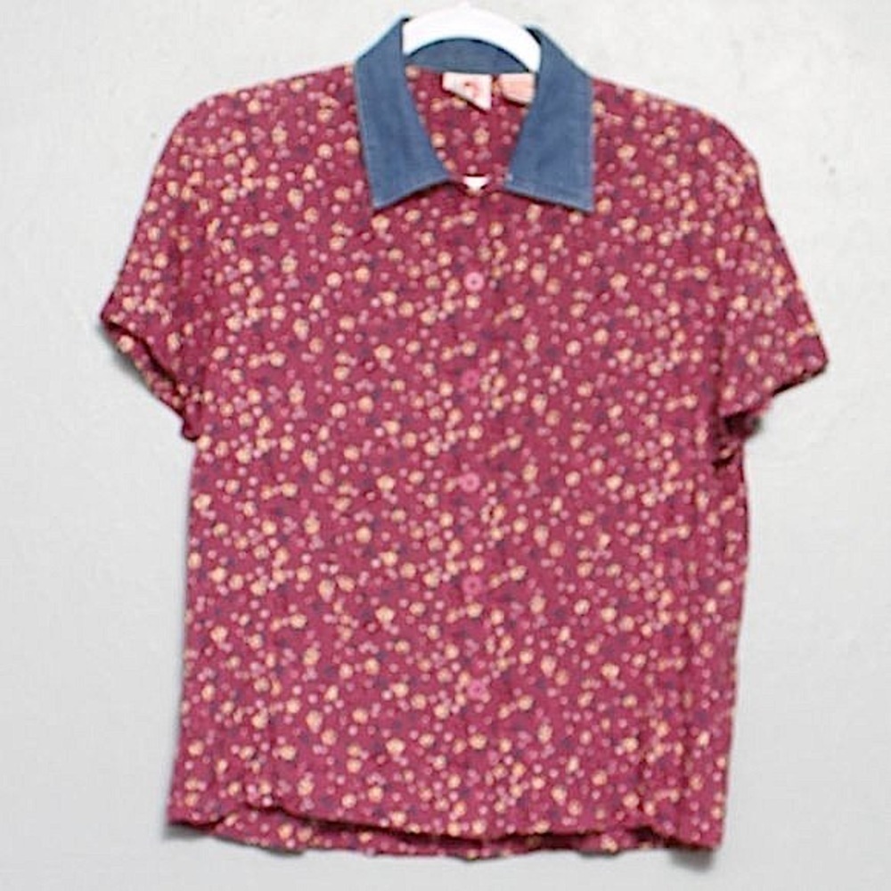 Vintage 90s no boundaries floral button up blouse